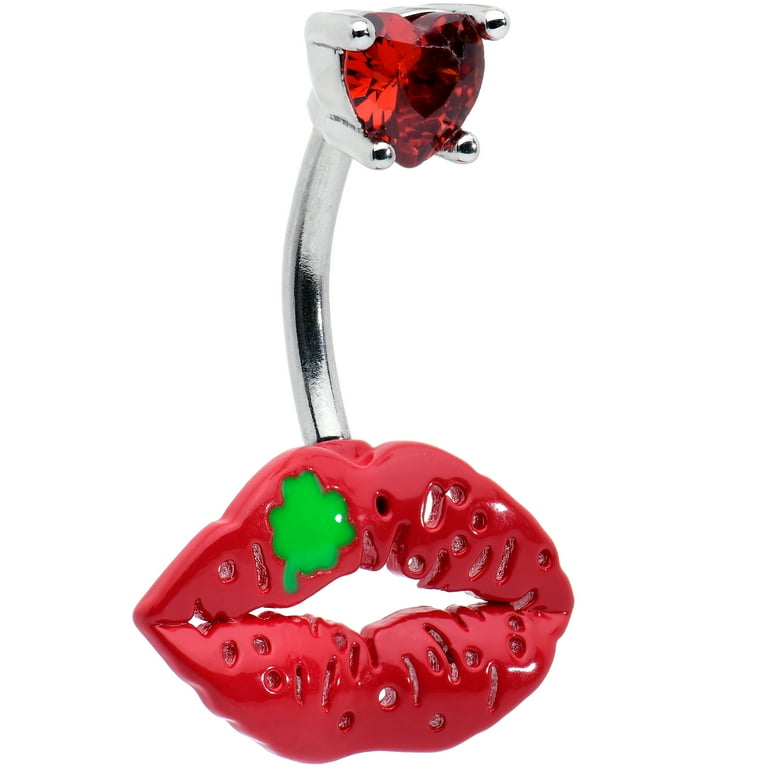 Body Candy Womens Steel Piercing Lucky Lips St Patricks Day