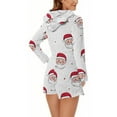 thumbnail image 7 of LEKWK Christmas Fleece Jumpsuits for Women One Piece Long Sleeve Cute Teddy Bear Rompers Matching Santa Xmas Pajamas Sleepwear Hooded Zip Up Jumpers Holiday Funny Clothes, 7 of 7