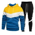 thumbnail image 1 of toraway Mens Suits Slim Casual Male Hooded Sweatshirt and Sweatpants Two Piece Sweatshirt Set with Color Block Design S, 1 of 3