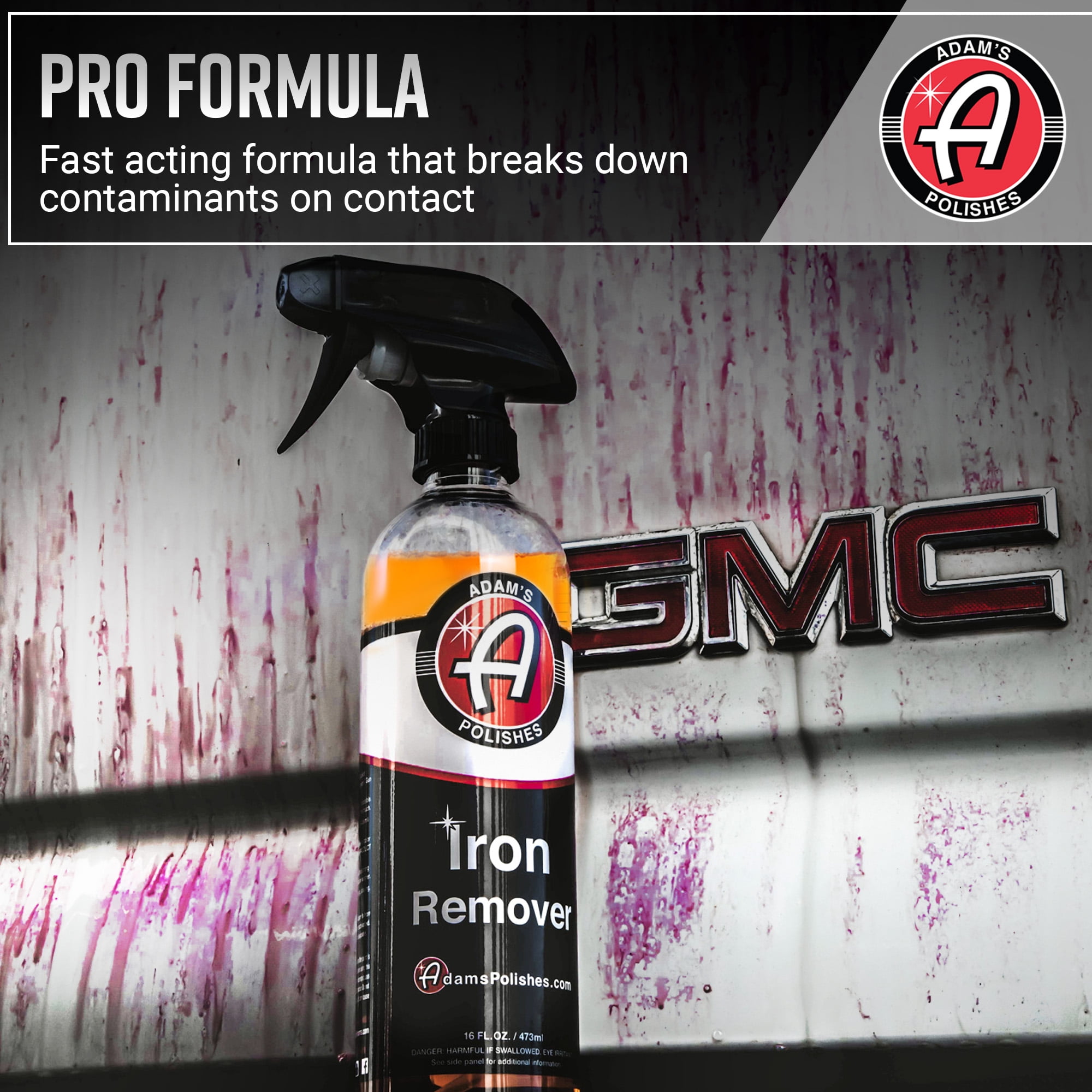 Adam's Polishes Iron Remover (16oz) - Iron Out Fallout & Stop Rust Remover Spray for Car Detailing - Removes Iron Particles in Auto Paint, Wheels, Motorcycle, RV & Boat - Use Before Clay Bar, Wax or