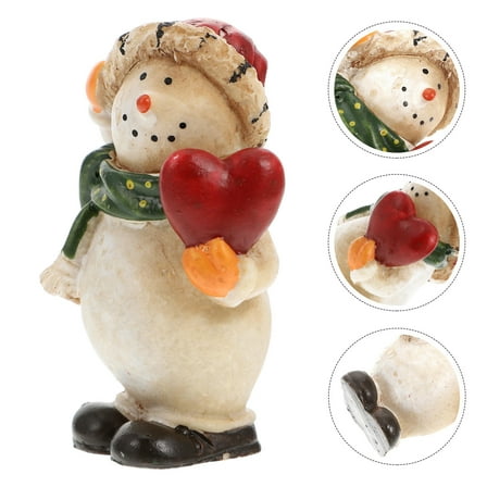 UPOUART Snowman Figurines 1Pc Cute Christmas Decoration Resin Material For Families And Friends