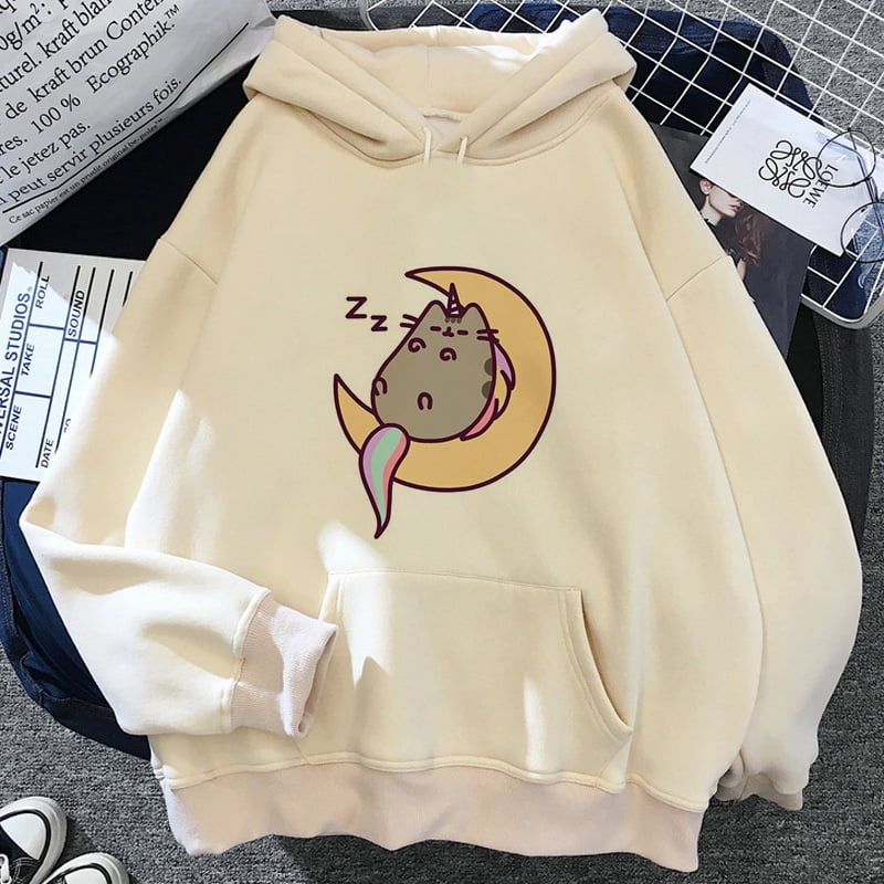 Pusheen Cat Sudaderas Con Capucha Mujer Ulzzang hip hop Corea streetwear Femeninas hoddies De Gran Tamano harajuku Walmart