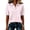 Pink&11#0605A, variant on Garbnen Striped Polo Shirt for Women Raglan Collared Henley Short Sleeve T Shirts for Women Color Block Casual Fashion Office Golf Shirts for Women Blue M