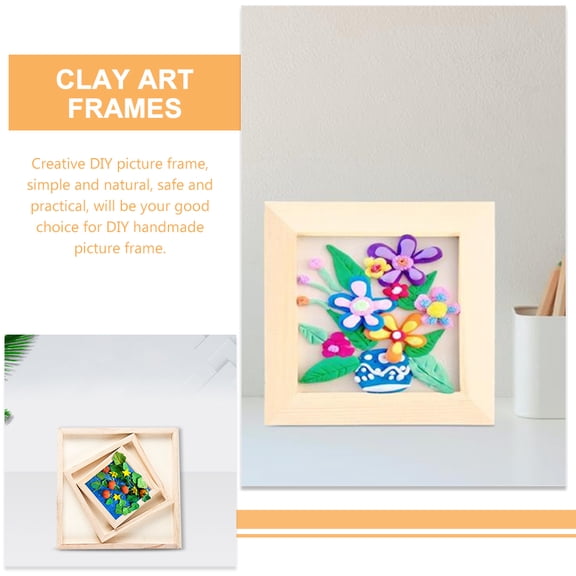 GAXIRE Wood Craft Picture Frames Beige Wood 4Pcs Art Frame