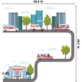thumbnail image 3 of THE CITY - Kids Bedroom Vinyl Hospital Decoration Multicolored Design Adhesive Wall Decal Sheet - Removable DIY Stick & Peel City Hospital Adjustable Stickers Home Bedroom Wall Décor 21.9" x 18.1", 3 of 3