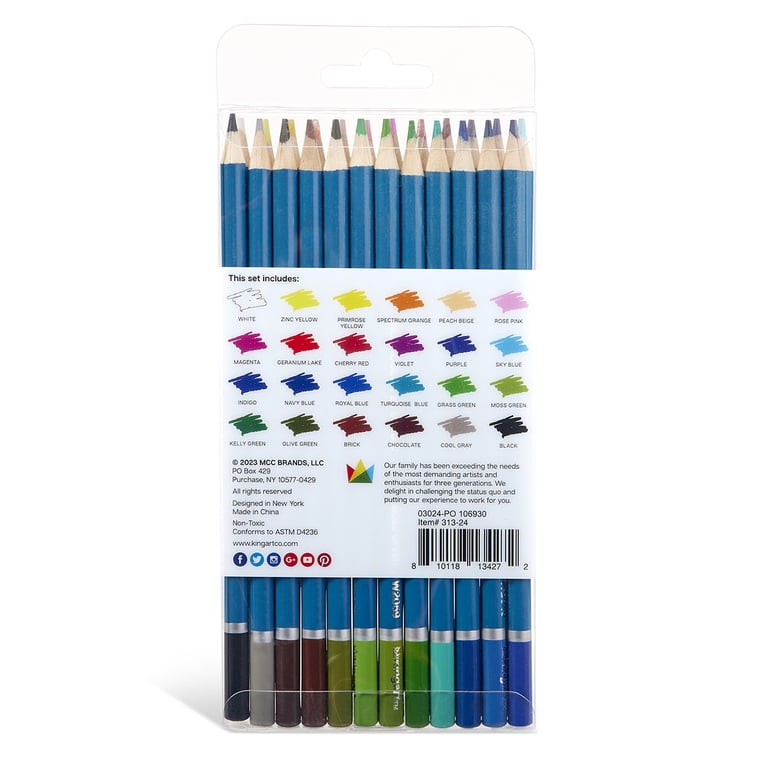 Kingart Watercolor Pencils, 24-Color Set photo 3