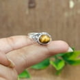 thumbnail image 2 of Natural Brown Tiger Eye Stone 925 Sterling Silver Ring Gift Jewelry for Women, 2 of 5