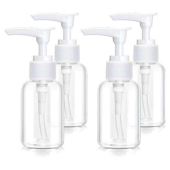 4 Pieces Transparent Travel Bottles Pump Bottle Lotion Dispenser Bottle Plastic Foamer Bottle Clear Pump Dispenser Mini Pump Bottle for Cleaning, Cosmetics Packaging, Shampoo