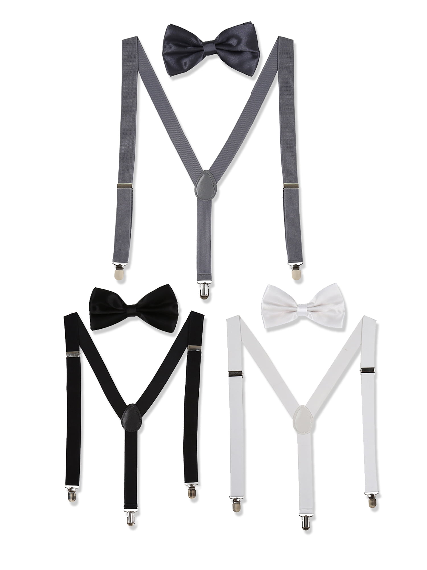 Kids to Adults Sizing Matching Spa Blue Adjustable Suspender and Bow Tie Sets