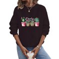 thumbnail image 6 of Womens Cactus Graphic Sweatshirts Valentines Cute Crewneck Tops Long Sleeve Pullover Casual Shirts, 6 of 8