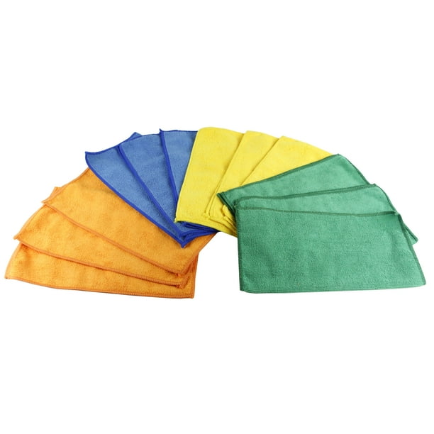 12 Pack Microfiber Cleaning Cloths 12" x 12" Nonabrasive Cloth Grip