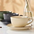 thumbnail image 3 of European Retro Style Ceramic Mugs Pumpkin Striped Coffe Cup with Saucer Afternoon Tea Cup Espresso Latte Mug Kitchen Water Cup, 3 of 6