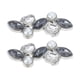 thumbnail image 1 of Accesorios de zapatos de moda con charms para agujetas de 2 piezas, perlas falsas y diamantes de vidrio, tono plateado y negro, 1 of 5