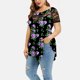 thumbnail image 2 of Camiseta de manga corta informal con cuello redondo y retazos de encaje asimétrico Summmer para mujer de talla grande Pompotops hkajfhjk463514, 2 of 6