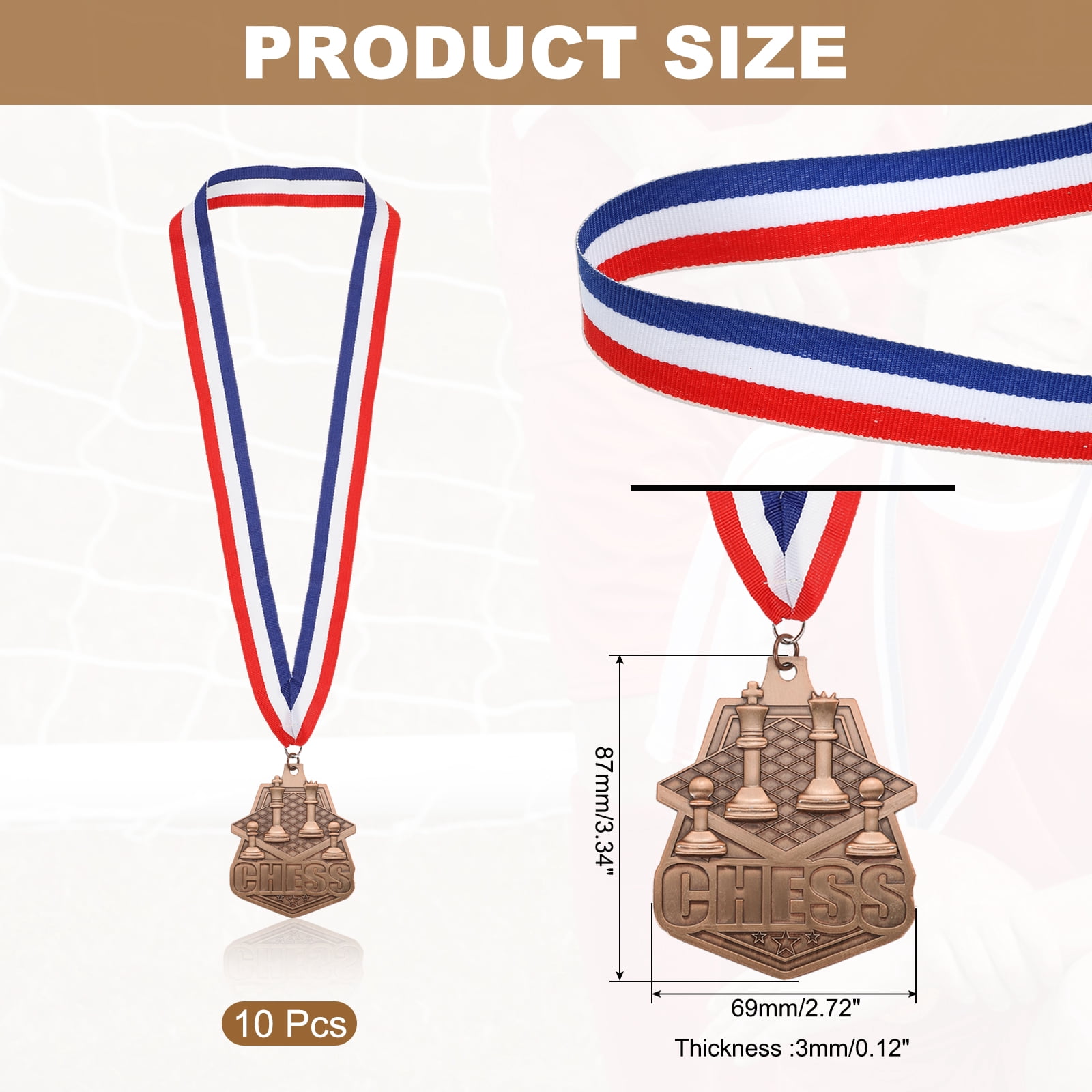Uxcell Tournament Table Award Medals with Ribbons, Winner Medals Prizes for Competitions Sports Party Red