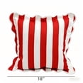 thumbnail image 6 of 2026 New 18x18 Inch Red and White Striped Throw Pillow with Scalloped Edges, Patriotic Decorative Cushion for 4th of July, Americana Style Accent Pillow for Sofa and Bed, 6 of 6