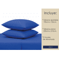 thumbnail image 3 of Juego De Sabanas Microfibra Soft Colores Lisos Queen Size Azul Rey Liso Sólido, 3 of 6