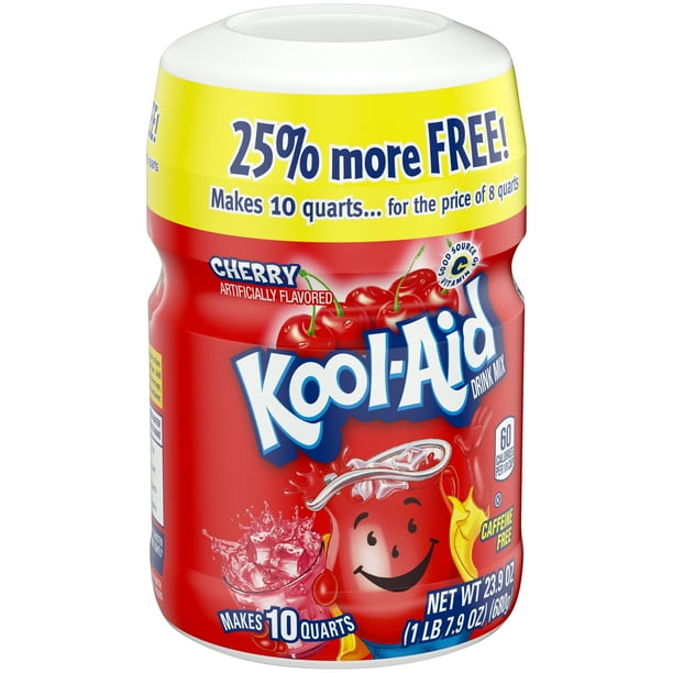 Kool-Aid Sugar Sweetened Caffeine-Free Cherry Powdered Drink Mix, 19 oz
