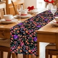 thumbnail image 5 of Watercolor Flowers Table Runner 70 Inches, Retro Spring Floral Botanical Leaves Black Bed Runner Dresser Scarves Tabletop for Indoor Outdoor Parties/Ceremony/Banquet, 13" x 70", 5 of 8