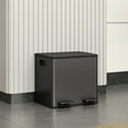 thumbnail image 2 of HOMCOM Dual Trash Can, 2 x 15 Liter Garbage Can with Soft Close Lid, Black, 2 of 10