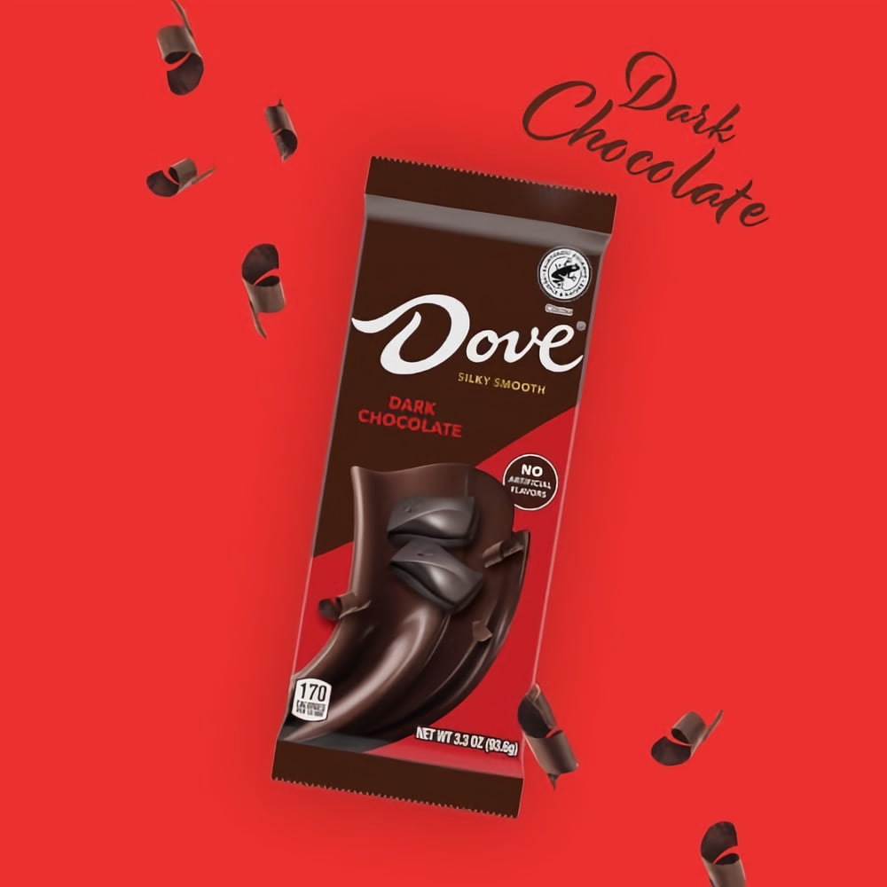 Dove Dark Chocolate Candy Bar 3.3 oz (Pack of 5)