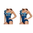 thumbnail image 3 of Eigraketly Bañador de mujer, bañador estampado de un solo hombro, traje de baño para piscina, playa, vacaciones, Patchwork, ropa de playa encantadora Type1 NO1 Eigraketly CBP218325, 3 of 6