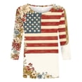 thumbnail image 4 of Lorytime 4th of July Shirts Women Stars and Stripes Tops Patriotic Graphic Clothes Lorytime 3/4 Sleeve Holidays Clothes, 4 of 5
