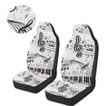 thumbnail image 3 of Uorisanigo Car Seat Covers 2pcs High Back Front Seat Cushion Covers Auto Interior Accessories Universal Piano Music Character Print Driver Seats Cover for Women Men, All Weather Protection, 3 of 7