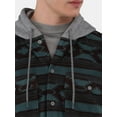 thumbnail image 4 of No Boundaries Men's & Big Men's Polar Fleece Hooded Button Up Jacket, Sizes XS-5XL, 4 of 5
