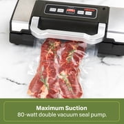 NESCO Compact Vacuum Sealer Machine - Powerful Food Sealing With Moist and Pulse Modes, Accessory Port, Includes 10 Pre-Cut Bags, VS-09