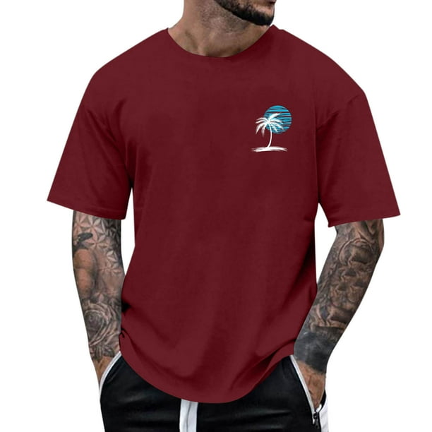 Tops para hombre, blusas y camisas de manga corta con cuello redondo para hombre, camisetas casuales con estampado de moda para hombre, blusa de manga corta, blusa de poliéster para hombre.