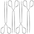thumbnail image 1 of 4pcs Stainless Steel Pick Up Tools Long Garbage Clip Scissor Shape Portable Tongs for Outdoor (32cm) (Random Style), 1 of 8