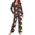 thumbnail image 4 of DISNIMO Womens 2 Piece Lounge Sets Snowman Candy Printed Long Sleeve Sleepwear with Long Pants Button Down Loungewear with Pockets Christmas Nightwear, Available in Plus Size, 4 of 7