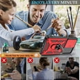 thumbnail image 4 of Compatible with Samsung Galaxy S23 Plus Case,Galaxy S23+ Plus Case with HD Screen Protector with Slide Camera Cover, 360°Rotation Ring Kickstand [Military Grade] Case for Galaxy S23 Plus,Red, 4 of 8