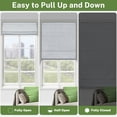thumbnail image 2 of MiLin Cordless Roman Shades Blackout Roman Window Shades, Fabric Roman Blinds Custom Size Privacy Window Treatments Insulated for Home (Blackout Cloudy Grey, 58" W X 48" H), 2 of 6