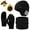 Black, variant on Winter Knit Beanie Hat Neck Warmer Scarf and Touch Screen Gloves Set Warm and thick