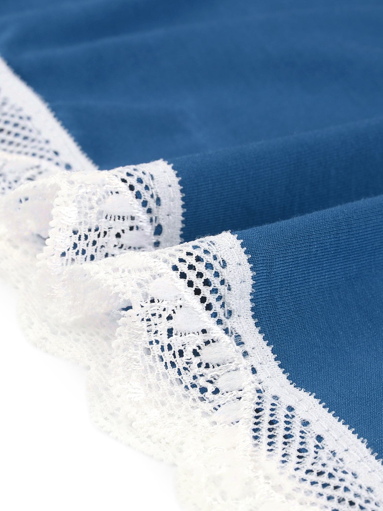 Agnes Orinda Women's Plus Size Pajama Lace Spaghetti Straps Babydoll Chemise Nightgown Lingerie V Neck Nightdress 2X Blue