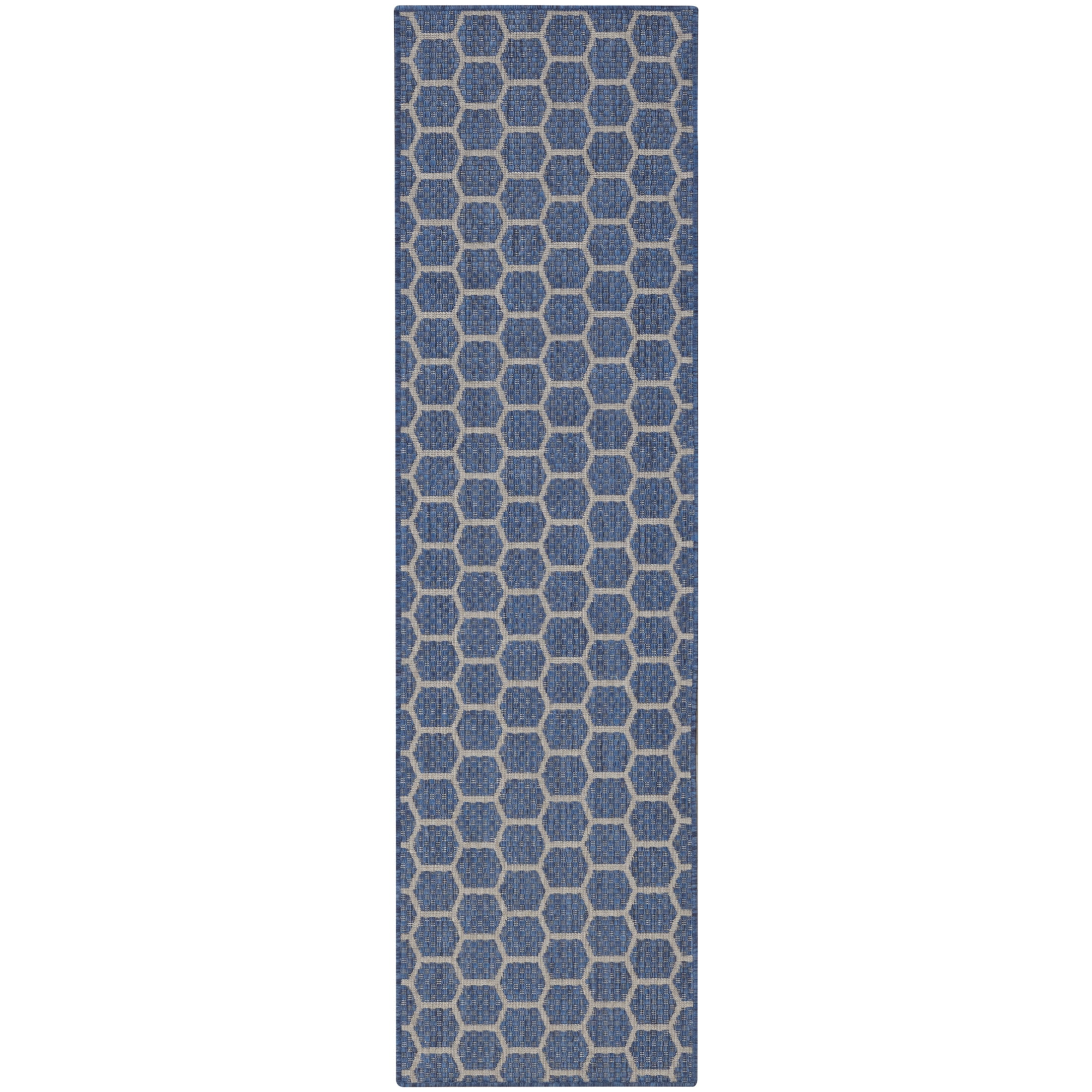 Nourison Twist Reversible 2' x 6' Blue Modern Rug