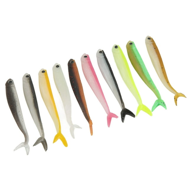 10 Uds. Señuelos blandos diseño de cola de pez doble Color 2,6g 8,5 cm aparejos de pesca de silicona señuelo cebo de pesca para exteriores