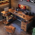 thumbnail image 2 of 47 Inch L Shaped Office Desk with Power Outlets, Computer Desk with Drawers, Corner Desk for Home Office, 2 of 9