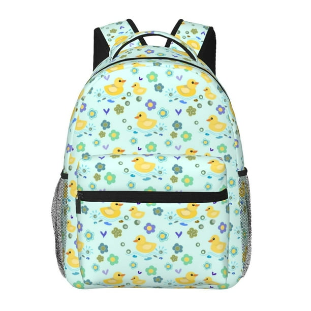 Easygdp Duck Cartoon Mochila Ergonómica Versátil para Laptop - Múltiples Bolsillos, Correas Ajustables, Unisex para Escuela, Viajes y Actividades al Aire Libre-One Size