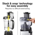 thumbnail image 2 of Hamilton Beach Stack & Snap Food Processor and Vegetable Chopper, BPA Free, Stainless Steel Blades, 12 Cup Bowl, 2-Speed 450 Watt Motor, Black (70725A), 2 of 5