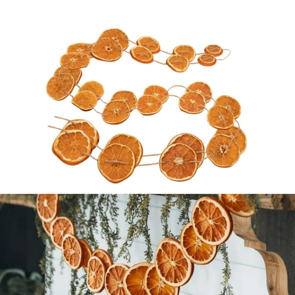 Realistic Farmhouse Christmas Decor,QZS Orange Slices Garland,Christmas Orange Slice Garland for Holiday Party Supplies,1Pack