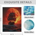 thumbnail image 3 of Diamond Art Kits for Adults - 5d Pirate Ship Red Moon Ocean Adventure Diamond Painting for Adults, Diamond Art for Adults Beginners, Diamond Painting Kits for Adults for Home Wall Decor, 3 of 7