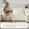 thumbnail image 5 of 136" Chenille Modular Sectional Sofa with 31'' Deep and Wide Seat, U Shaped Cloud Couch Set with Double Cushions, Oversized 6 Seat Sofa with Movable Ottomans, for Living Room, Apartment, Cream, 5 of 9
