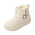 thumbnail image 3 of EKVAHL Women’s Walking Shoes Platform Winter Ankle Boots, Soft Faux Suede Upper Warm Lined Short Booties, Adjustable Metal Buckle Decor, Non‑Slip Thick Sole Footwear, 3 of 5