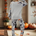 thumbnail image 4 of Halloween Pajamas for Women Set Pumpkin Print Long Sleeve Tops Matching Cozy Sleeppants Nighty Set Cute Funny, 4 of 4
