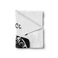 thumbnail image 2 of Pug Soft Flannel Fleece Throw Blanket, Black and White Dog with Welcome Word over Its Head Hospitality Happiness Image, Cozy Plush for Indoor and Outdoor Use, 50" x 70", Black White, by Ambesonne, 2 of 5