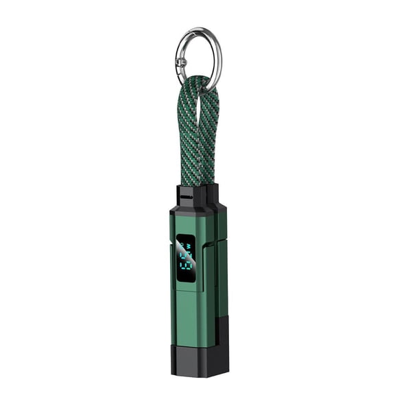 4 in 1 USB C Keychain Charger Cable,65W Fast Charging Short Phone Lanyard Data Cable Fit Light-ning/Type-C/USB-A/USB-C,Portable Multi Charge Digital Display Cord
