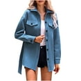 thumbnail image 4 of Lilgiuy Women Solid Color Casual Long Sleeve Loose Lapel Cardigan Jacket Coat With Belt Winter Dresses for 2022, 4 of 5